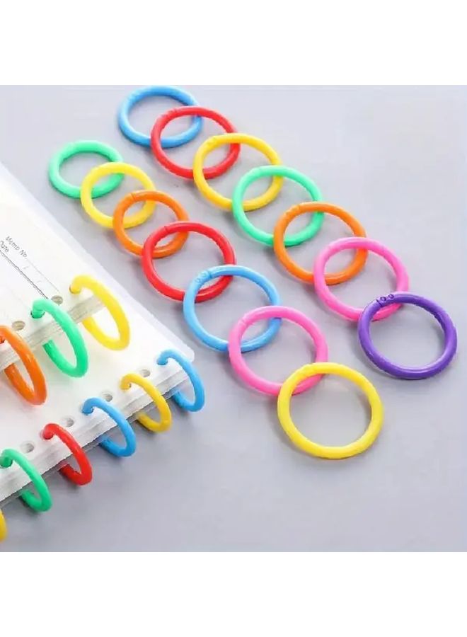 50 Pcs Random Color Plastic Binder Rings Durable for Organizing Documents Office Supplies - Image 3