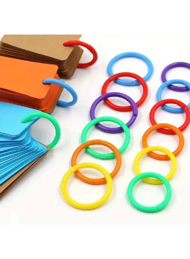 50 Pcs Random Color Plastic Binder Rings Durable for Organizing Documents Office Supplies - Image 1