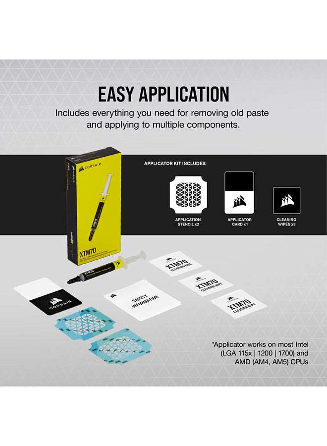 CORSAIR XTM70 Extreme Performance Thermal Paste Enables Maximum Heat Transfer From Your High-end Processor And Components So They Can Stay Reliably Cool White - Image 3