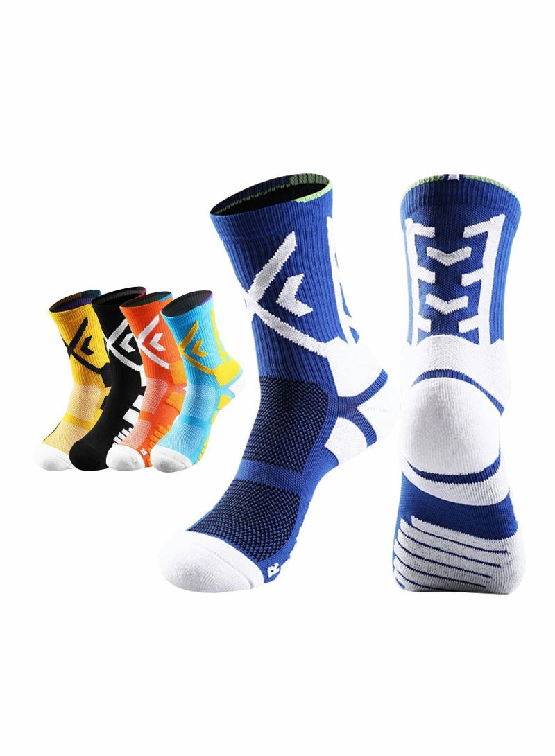 Y&D Basketball Socks  Men's Outdoor Athletic Crew Socks For Men Women Protective Elite Sports (5 Pairs) - Image 5