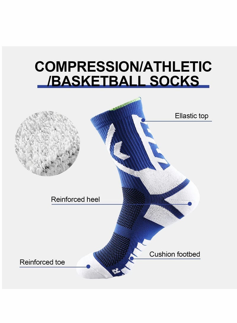 Y&D Basketball Socks  Men's Outdoor Athletic Crew Socks For Men Women Protective Elite Sports (5 Pairs) - Image 3