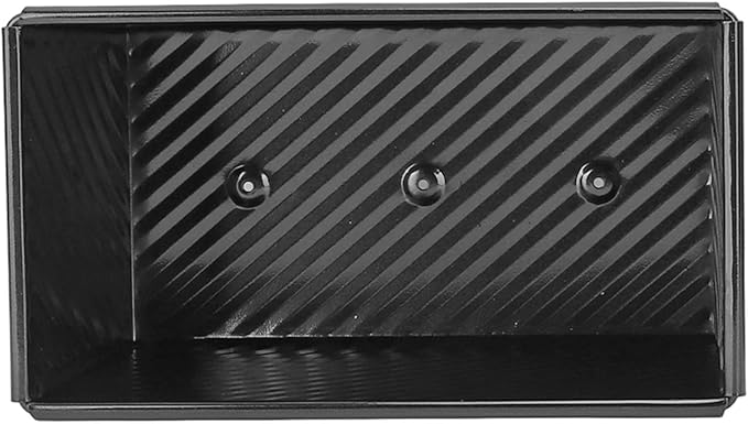Nonstick Carbon Steel Loaf Pan Corrugated Design Dishwasher Safe Black Without Lid - Image 1
