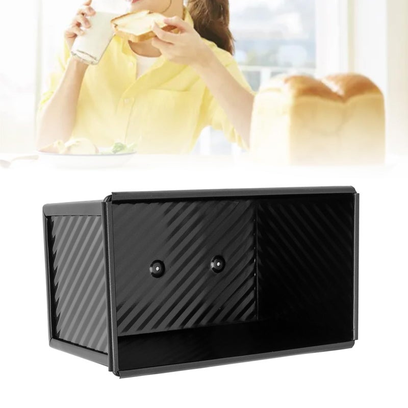 Nonstick Carbon Steel Loaf Pan Corrugated Design Dishwasher Safe Black Without Lid - Image 5