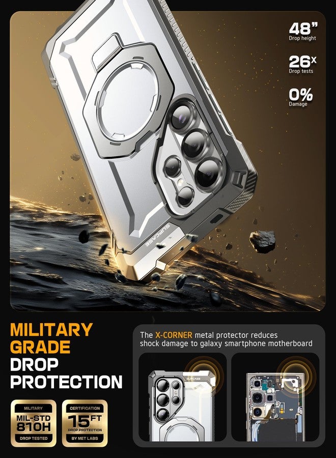 SUPCASE Magnetic Cover for Samsung Galaxy S25 Ultra with Stand, [Supports S Pen] [MagSafe Compatible] [Military Grade Protection] Durable Anti-Drop Case for S25 Ultra (White) - Image 4