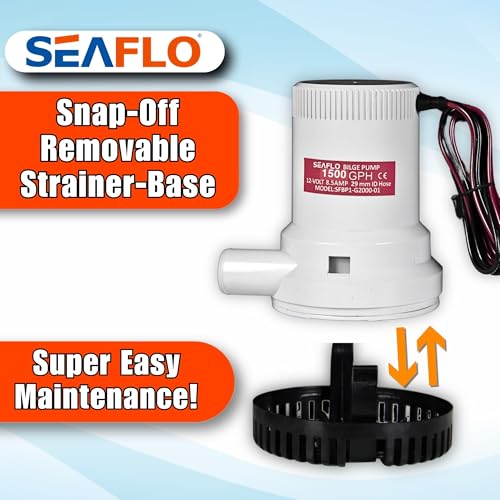 SEAFLO 01 Series 1500 GPH Bilge Pump – 12V, 1-1/8" Outlet, Marine Submersible Pump with Anti-Airlock Protection, CE & Rohs Certified, 4-Year Warranty | Reliable for Boats and Marine Applications - Image 5