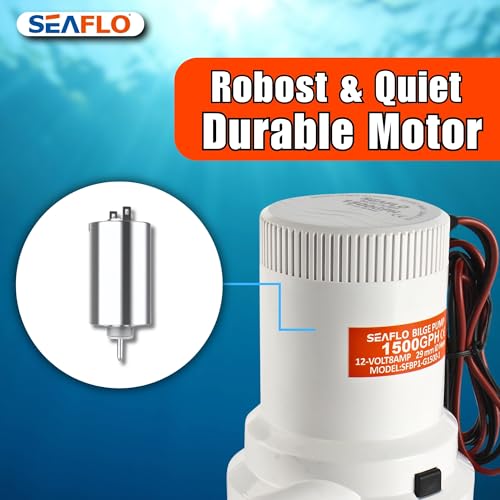 SEAFLO 01 Series 1500 GPH Bilge Pump – 12V, 1-1/8" Outlet, Marine Submersible Pump with Anti-Airlock Protection, CE & Rohs Certified, 4-Year Warranty | Reliable for Boats and Marine Applications - Image 4