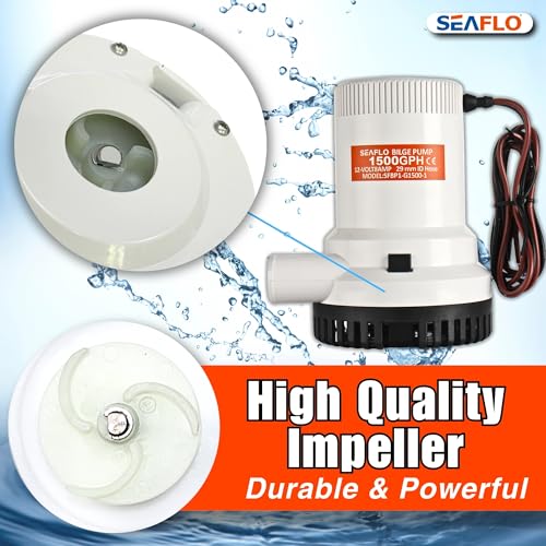 SEAFLO 01 Series 1500 GPH Bilge Pump – 12V, 1-1/8" Outlet, Marine Submersible Pump with Anti-Airlock Protection, CE & Rohs Certified, 4-Year Warranty | Reliable for Boats and Marine Applications - Image 2