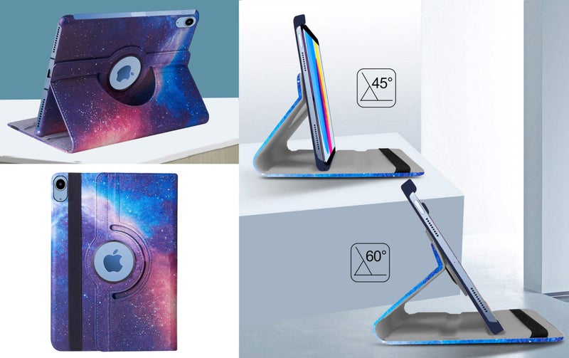 TGK Rotating Flip Cover for Ipad 10Th Gen 10.9 Inch 2022 (A2757 / A2777 / A2696) iPad A16 11.0 inch 2025 Printed Case (Galaxy) Multicolor - Image 4