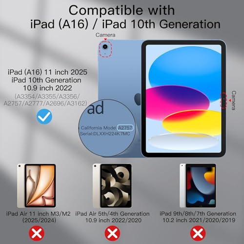 TGK Rotating Flip Cover for Ipad 10Th Gen 10.9 Inch 2022 (A2757 / A2777 / A2696) iPad A16 11.0 inch 2025 Printed Case (Galaxy) Multicolor - Image 2