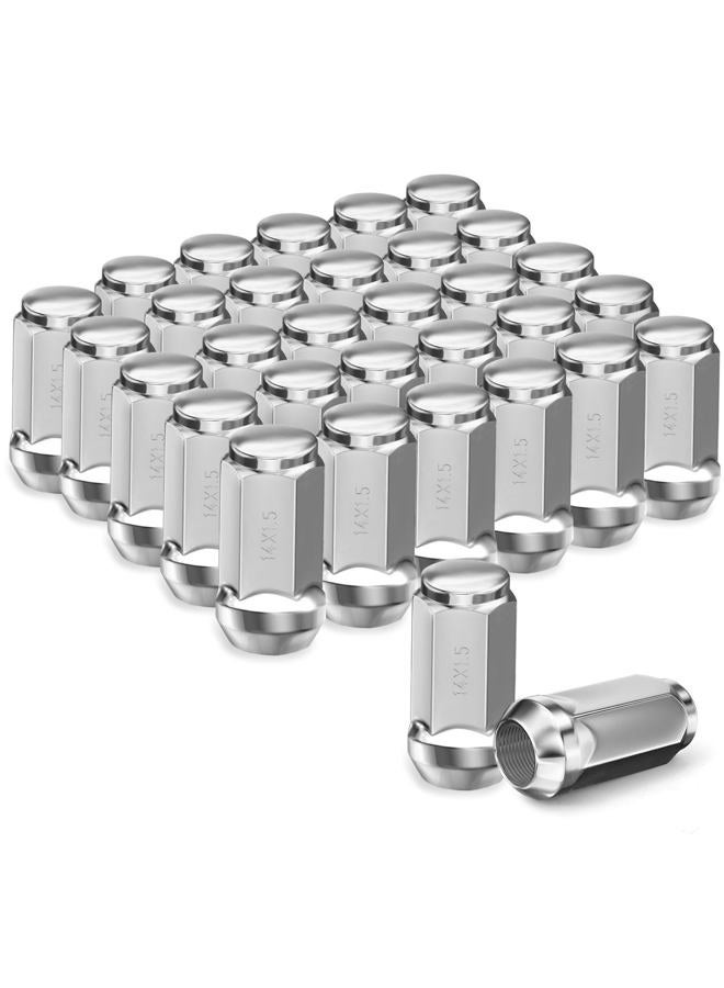 TAGMORE 24pcs M14x1.5 Lug Nuts - Compatible with Chevrolet Chevy Colorado/Suburban/Yukon, Express/Silverado/Sierra 1500, Ford F-150/Expedition, One-Piece Design Factory Chrome Wheel Lug Nut Set - Image 1