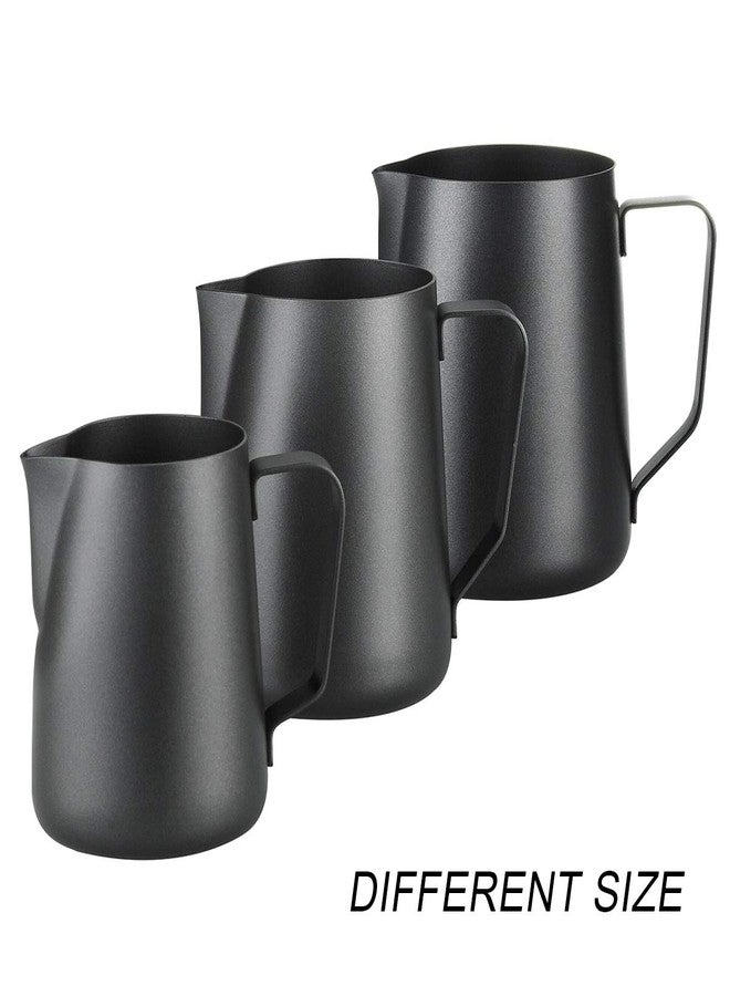 Chef Prosentials Espresso Milk Frothing Pitcher, 12 oz 20 oz, Stainless Steel Milk Jug Milk Frother Cup, Inner and outer coating, For Latte Art Coffee Machine Tool Steaming Pitcher(12 oz, Black) - Image 4