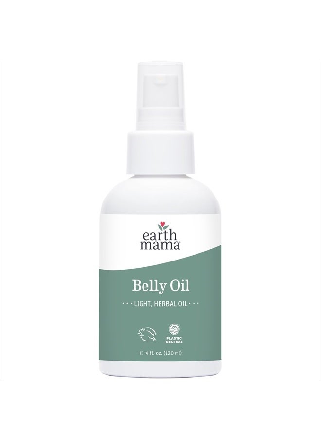 Earth Mama Belly Oil for Dry Skin | Calendula Skin Care Moisturizer Oil to Encourage Natural Elasticity and Help Prevent Stretch Marks During Pregnancy and Postpartum, 4-Fluid Ounce  - Image 1