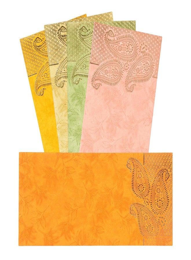 AQBAH money envelope Pack of 25 Colourful Designer Shagun Lifafa/Money Gift Envelope with Golden Ambi for Gifting Money on any occasion (multicolor) - Image 1