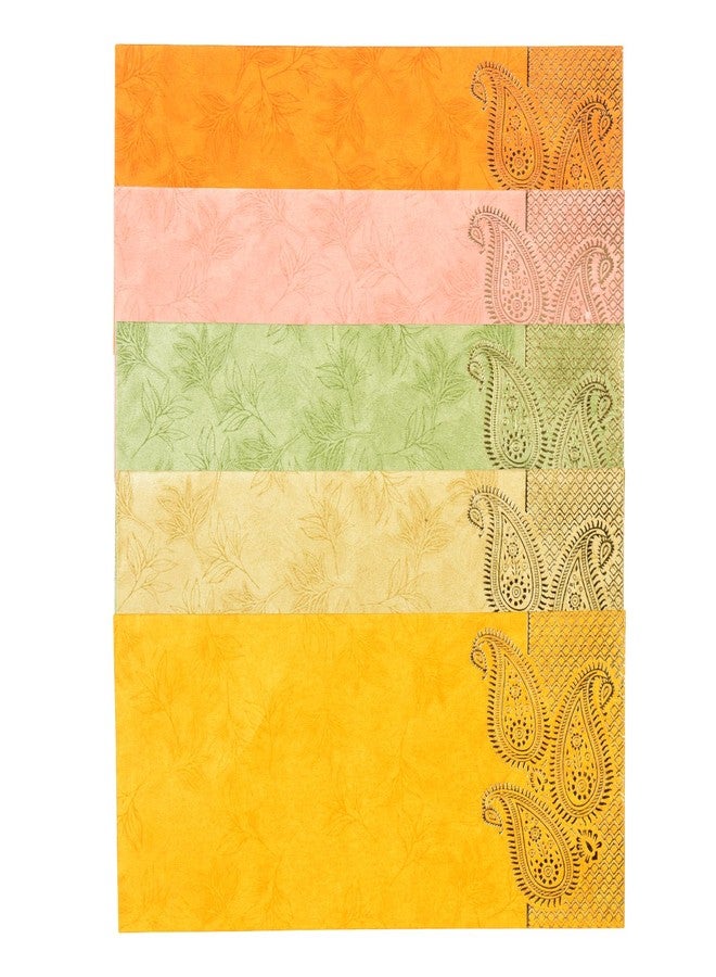 AQBAH money envelope Pack of 25 Colourful Designer Shagun Lifafa/Money Gift Envelope with Golden Ambi for Gifting Money on any occasion (multicolor) - Image 5