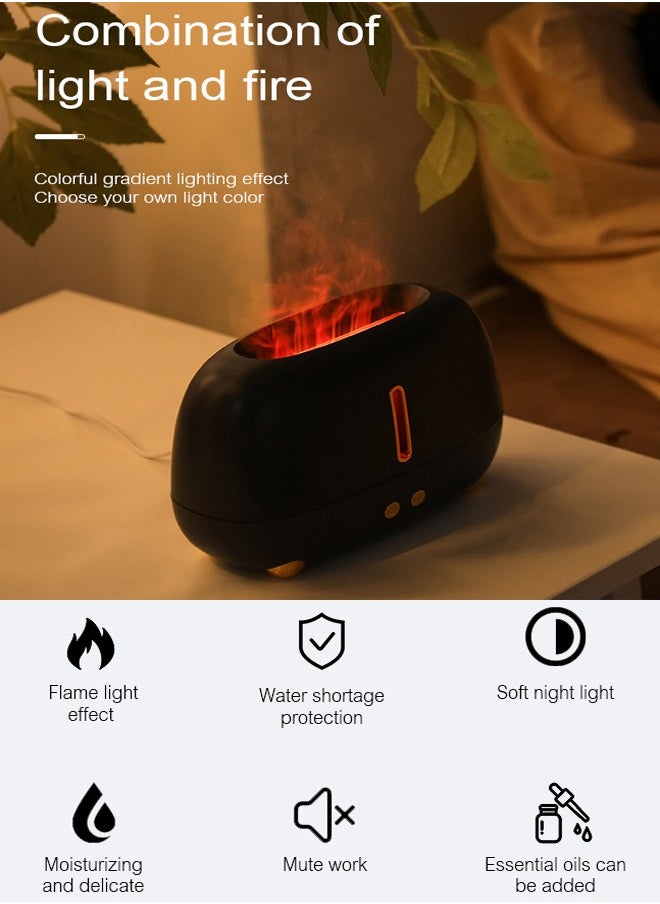 ZCM-HAPPY - Colourful Flame Humidifier with Night Lights-Aroma Diffuser, Air Purifier and Essential Oil Machine 180 ML - Image 1