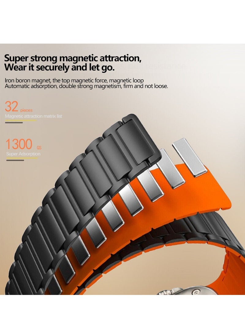 MOCOM Magnetic Sports Band for Apple Watch Ultra 2, Ultra, Series 9/8/7/6/5/4 - 42mm/44mm/49mm Silicone Magnetic Strap  - Image 3