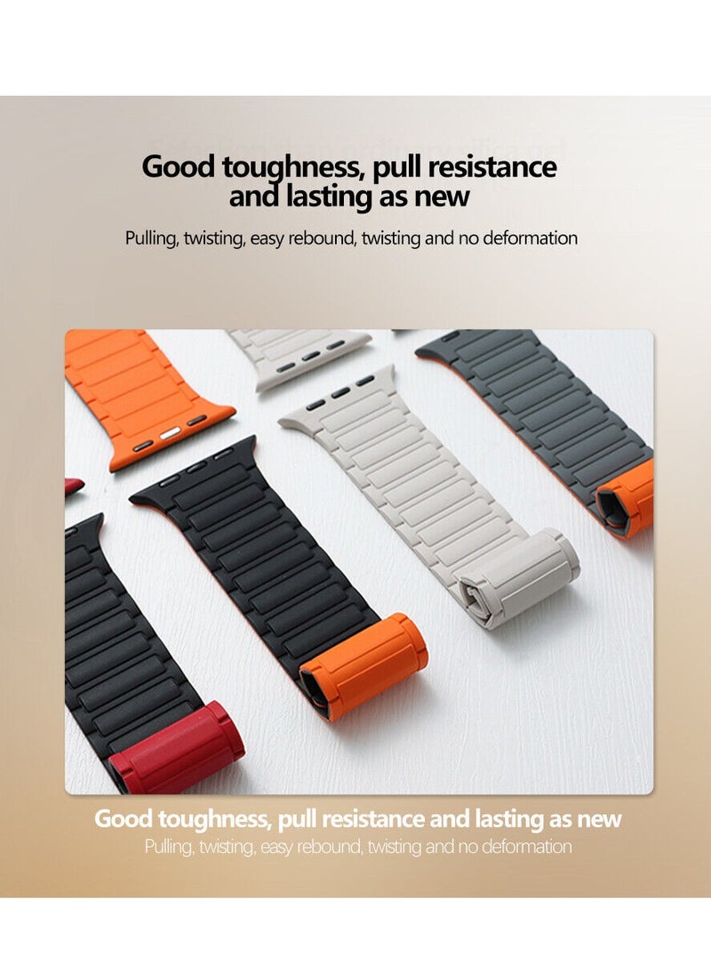 MOCOM Magnetic Sports Band for Apple Watch Ultra 2, Ultra, Series 9/8/7/6/5/4 - 42mm/44mm/49mm Silicone Magnetic Strap  - Image 5