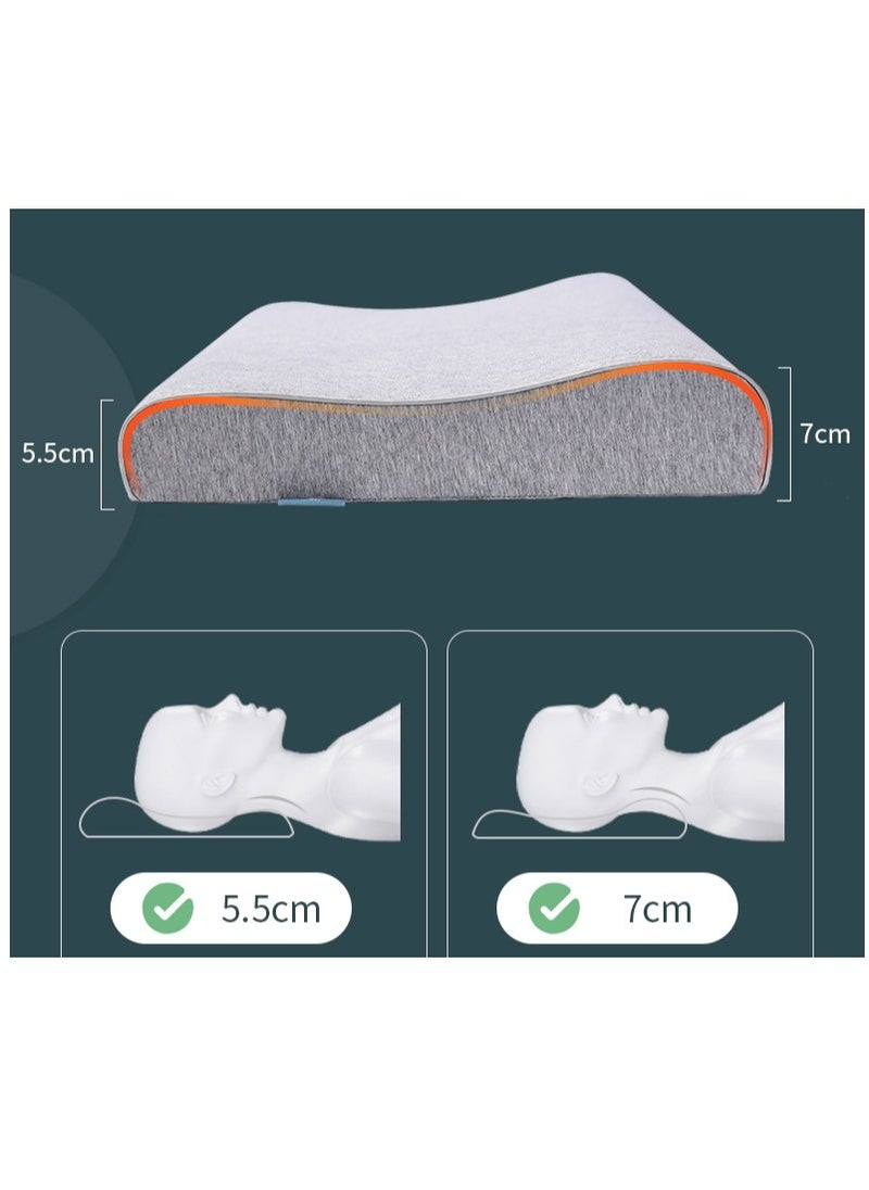 Rness Slim Sleeper Thin Memory Foam Pillow, Contour Thin & Low Profile  For Zen Relaxation Low Pillow Pain Relief For Stomacher Back And Side Sleeper Ergonomic Pillow With Washable Zipper Cover