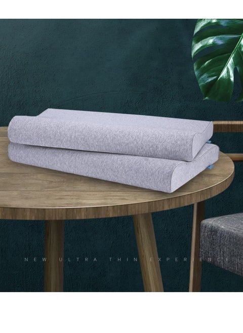 Rness Slim Sleeper Thin Memory Foam Pillow, Contour Thin & Low Profile  For Zen Relaxation Low Pillow Pain Relief For Stomacher Back And Side Sleeper Ergonomic Pillow With Washable Zipper Cover