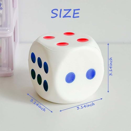 Yowget Large Foam Dice Stress Ball315 Inch with Dots 6 Sided Dice EVA Foam DicesBlank Slate Board Game to Get Your Lucky NumbersAnxiety Relieve for Parties Game and Gifts - Image 5
