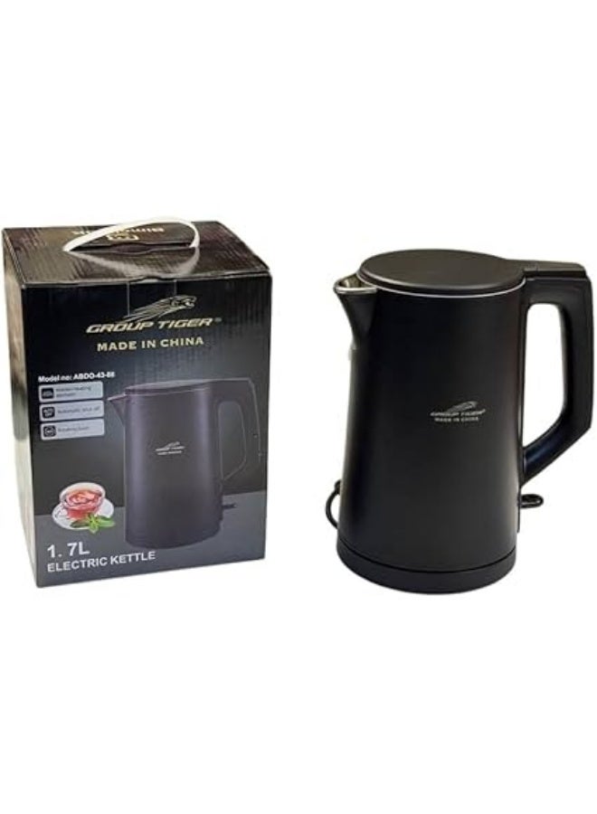 Stainless Steel Electric Kettle, Black Color, Practical and Fast to Prepare Hot Drinks - Image 1