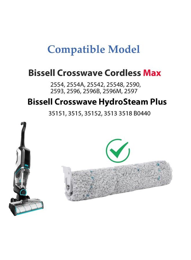 LBLVBNEWD SKROS 2554A Brush Roller & Filter Replacement Set Compatible with Bissell CrossWave Cordless Max 2554A25902593 and 2596 All in One Wet-Dry Vacuum Cleaner (3 Mulit-Surface Brush + 3 Filters) - Image 2