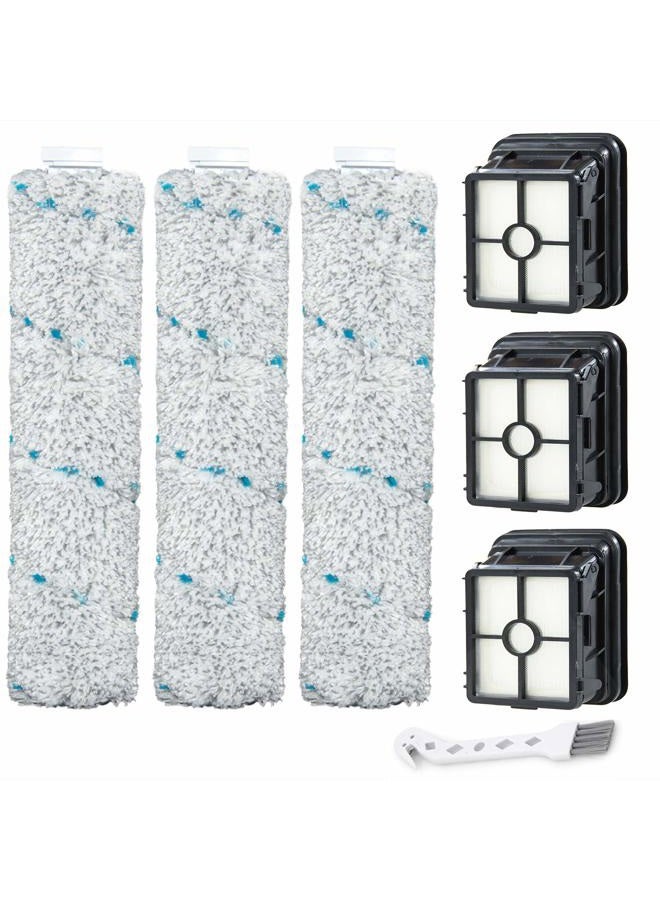 LBLVBNEWD SKROS 2554A Brush Roller & Filter Replacement Set Compatible with Bissell CrossWave Cordless Max 2554A25902593 and 2596 All in One Wet-Dry Vacuum Cleaner (3 Mulit-Surface Brush + 3 Filters) - Image 1