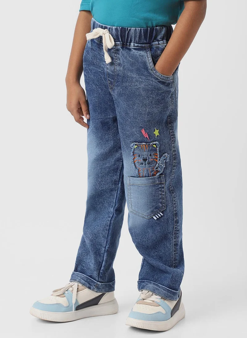 نوتيناتي Nautinati Boys Patch Pocket with Cat Denim Jeans