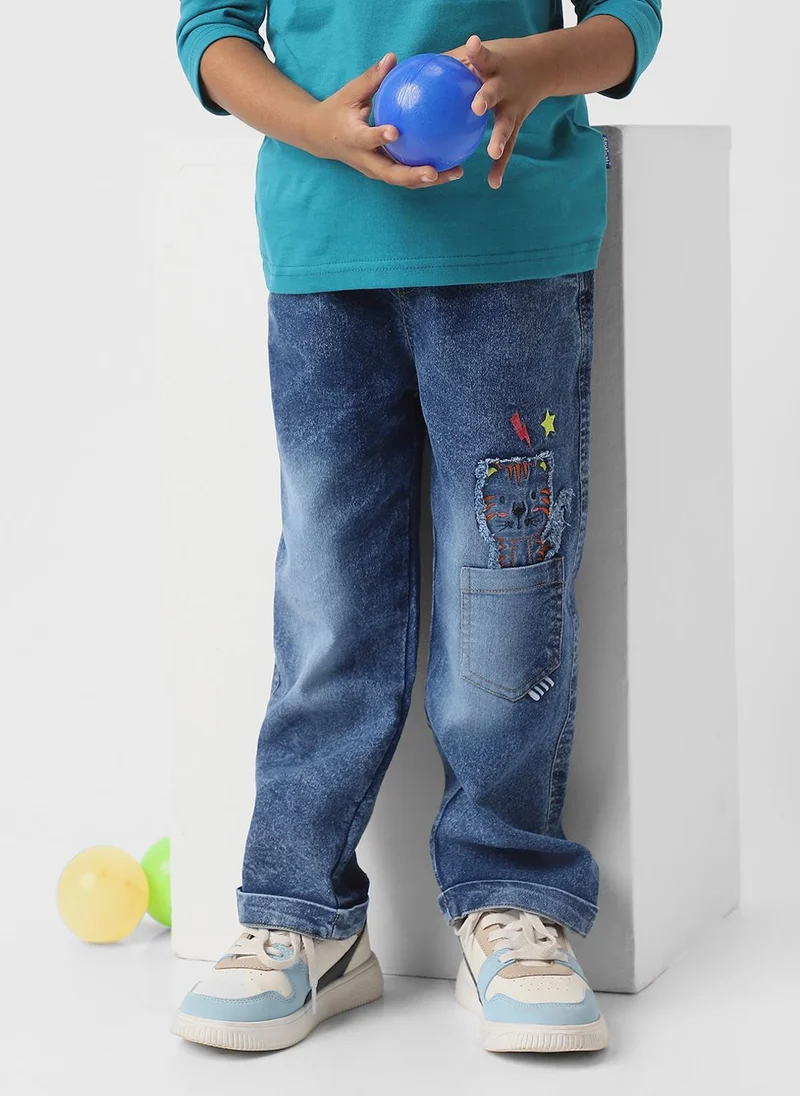 Nautinati Nautinati Boys Patch Pocket with Cat Denim Jeans