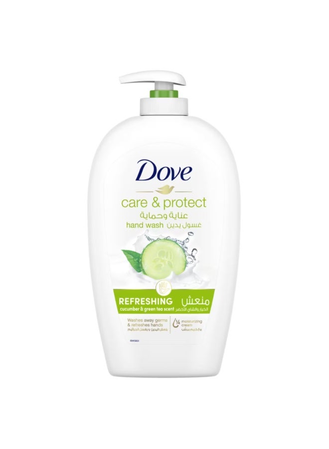 Dove غسل اليدين غو فريش المنعش، لمسة منعشة، خيار وشاي أخضر مع ¼ كريم مرطب، 500 مل (عبوة من 2) - Image 2