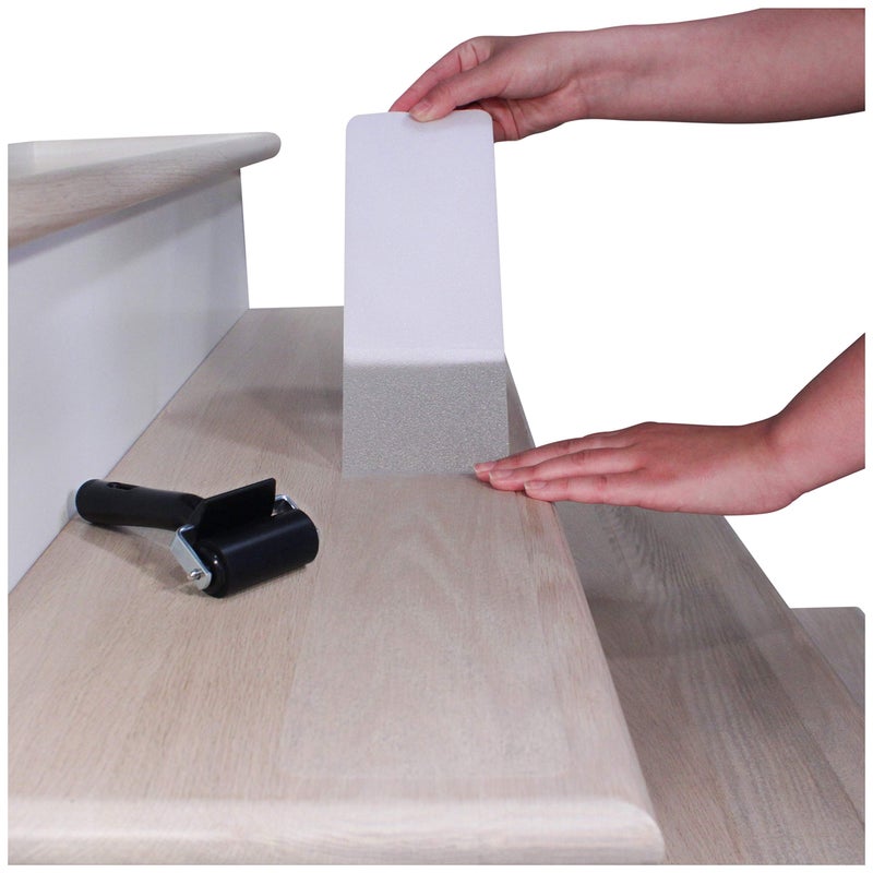 FINEHOUS 32"x4" Non-Slip Stair Treads Tape (15-Pack) - Clear Anti-Slip Indoor Strips - Image 3
