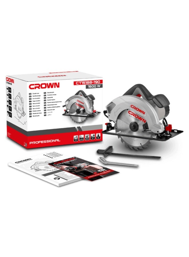 CROWN CT15188 Circular Saw -185mm- 7Inch -1500Watt - Image 2