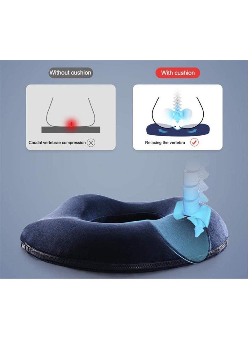 Shaping Message Seat Cushion Memory Foam Pillow Sofa Office Chair Pad Cushion(navy Blue)  - Image 2