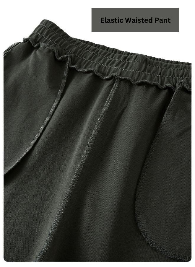Mei Stylish - Unisex Men's Womens Side Hem Split Straight Long Bottom Pant - Image 1