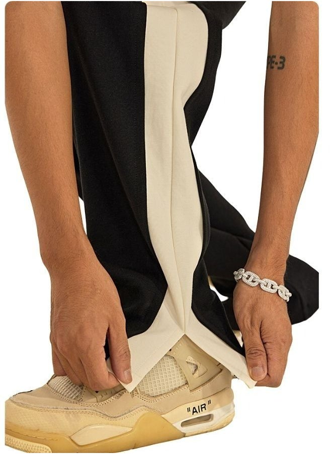 Mei Stylish - Unisex Men's Womens Side Hem Split Straight Long Bottom Pant - Image 1