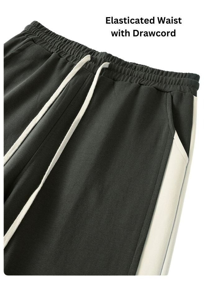 Mei Stylish - Unisex Men's Womens Side Hem Split Straight Long Bottom Pant - Image 1