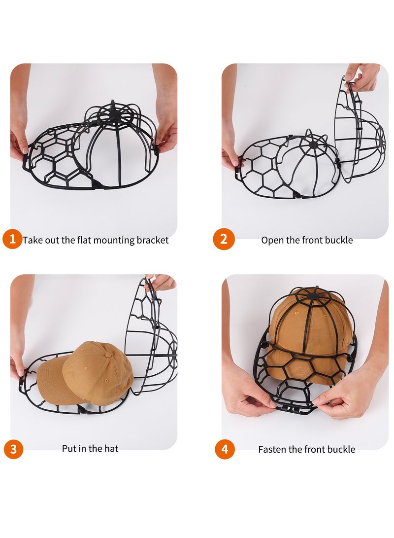 حامل غسيل قبعات البيسبول للغسالة الأوتوماتيكية - إطار تنظيف وحماية القبعات من التشوه - 2 قطعة للكبار والأطفال - أداة غسيل آمنة للقبعات والكابات في الغسالة - قفص تنظيف القبعات - Image 3