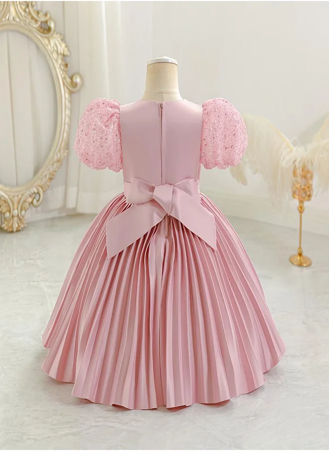 babyqlo Blush Bloom Pleated Dress for Girls