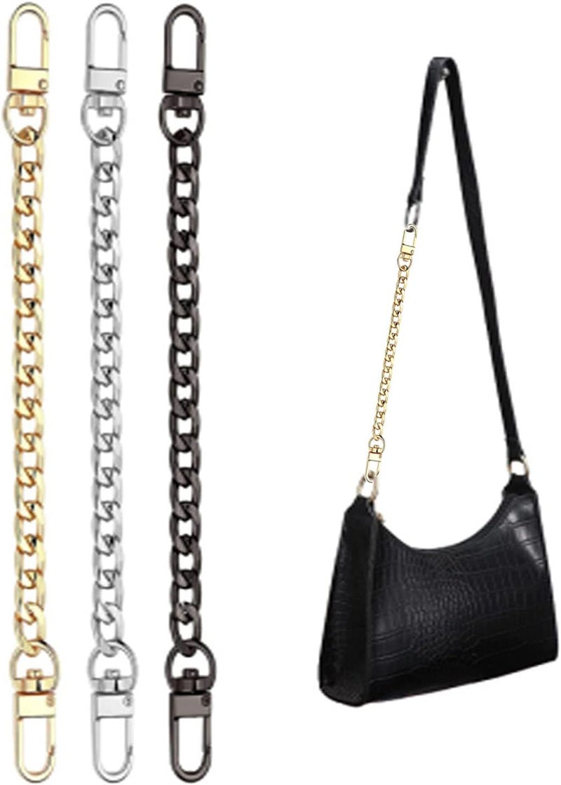 klarako4 Pieces Purse Chain Strap 7.9 Inch DIY Flat Chain Strap Purse Strap Extender Handle Bag Accessories Charms Decoration for Purse Handbags Shoulder Bag klarakoSilver - Image 4