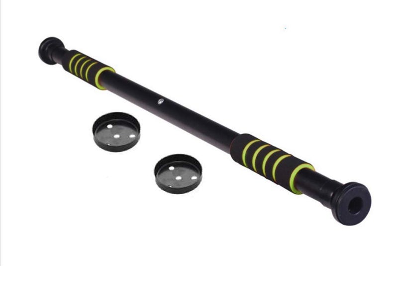 LAFILLETTE Stainless Steel Multipurpose Indoor Gym Pull up Chin Ups Door Bar (Black and Green) - Image 3