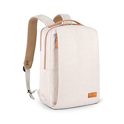Nordace Siena Smart Backpack with USB Charging - 15.6 Inch Laptop Backpack, 19L Daily Backpack for Travel, Everyday, or Work (Beige) - Image 1