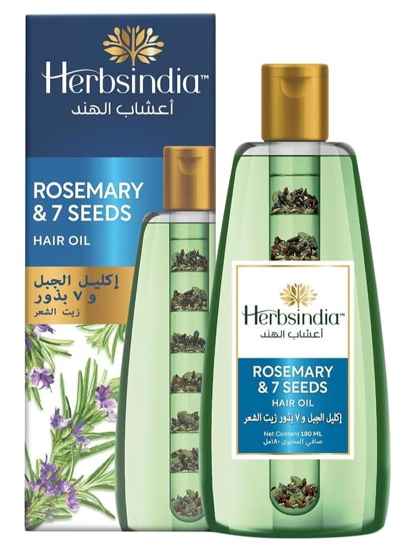 هيربس إنديا Herbsindia Rosemary And 7 Herbal Seeds Hair Oil With Nourish Tube 280ml