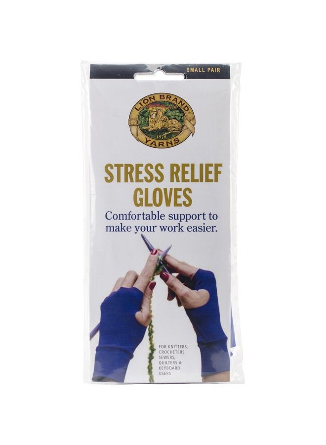 Lion Brand Yarn 400-5-1202 Stress Relief Gloves, 1-Pair, Small,Blue 