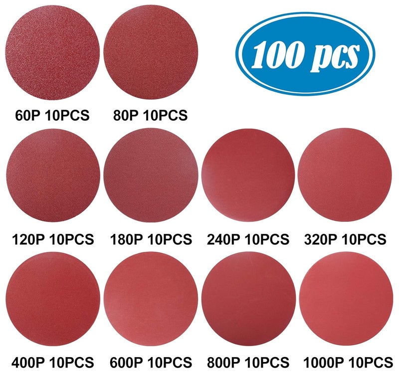 S SATC Premium PSA Sanding Discs 6 Inch 100 PCS 60 80 120 180 240 320 400 600 800 1000 Grit Aluminum Oxide Self Stick Adhesive Sanding Discs for Random Orbital Sander and Belt Disc Sander - Image 2