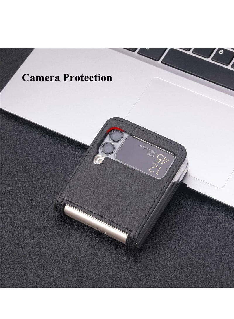 Y&D Case for Samsung Galaxy Z Flip 3, Wallet Slim Case, Premium Leather with Card Holder Slot 3 5G (Black)  - Image 5