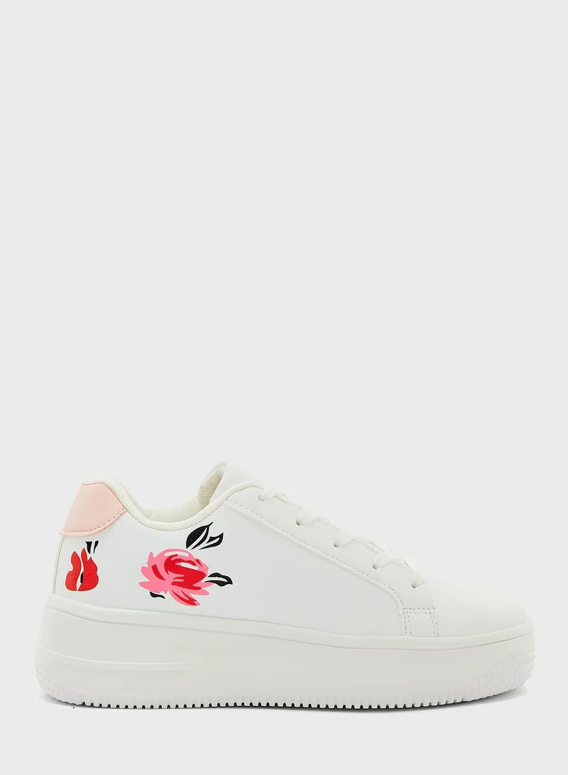 Ginger Flower Print Stacked Sneaker