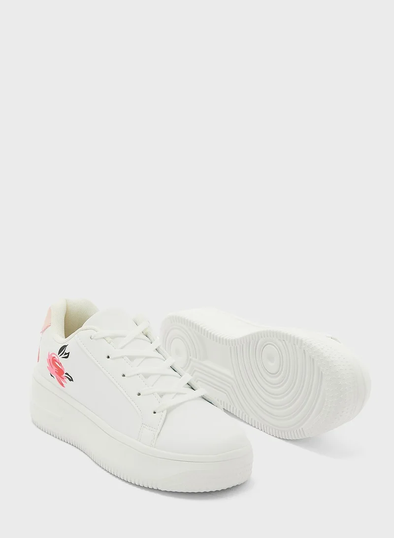 Ginger Flower Print Stacked Sneaker