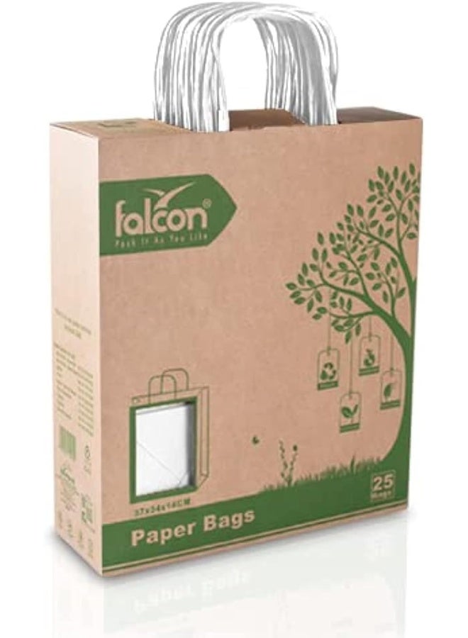 Falcon Falcon Pack Retail Shopping Bag, 37 cm x 34 cm x 14 cm Size, White - Image 1