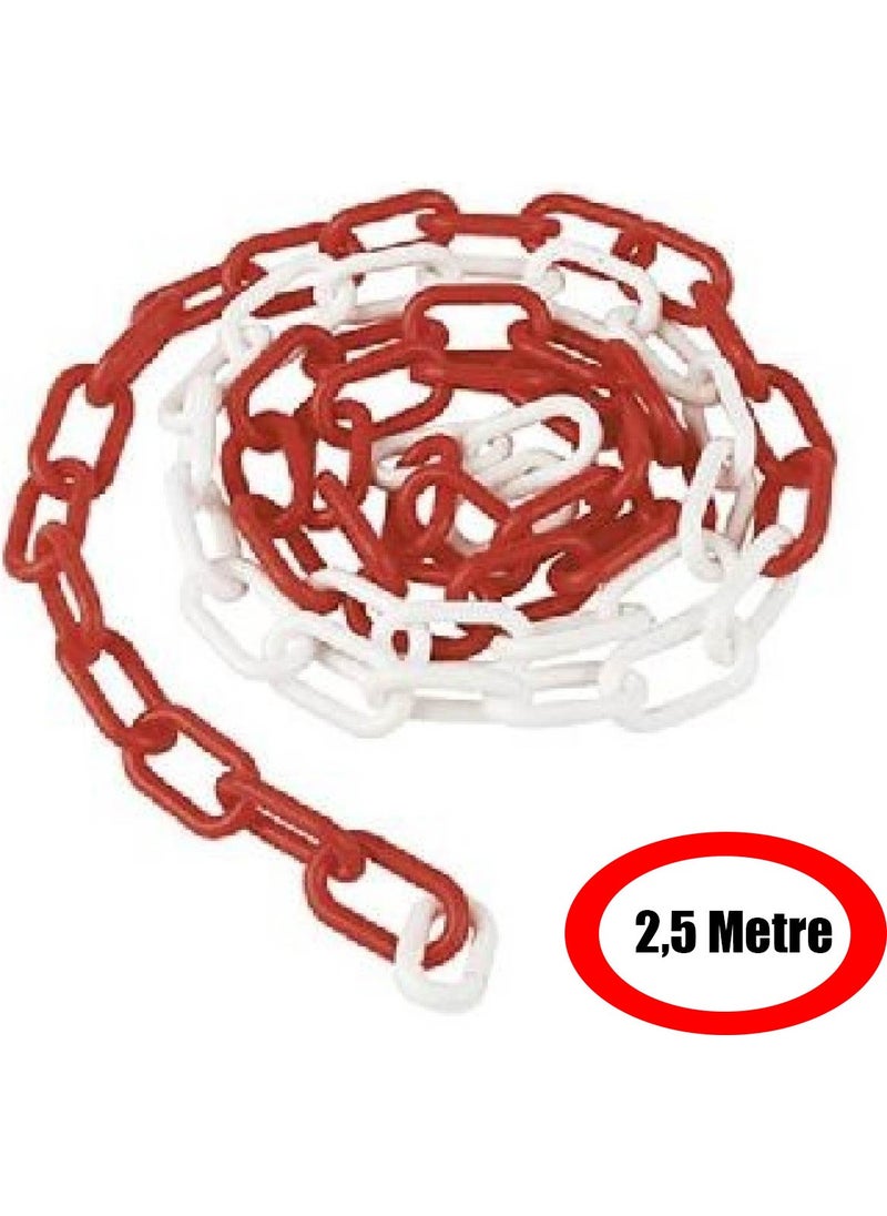 Lorex - LR-1031 Plastic Traffic Chain-6cm-2.5m Red-White - Image 1