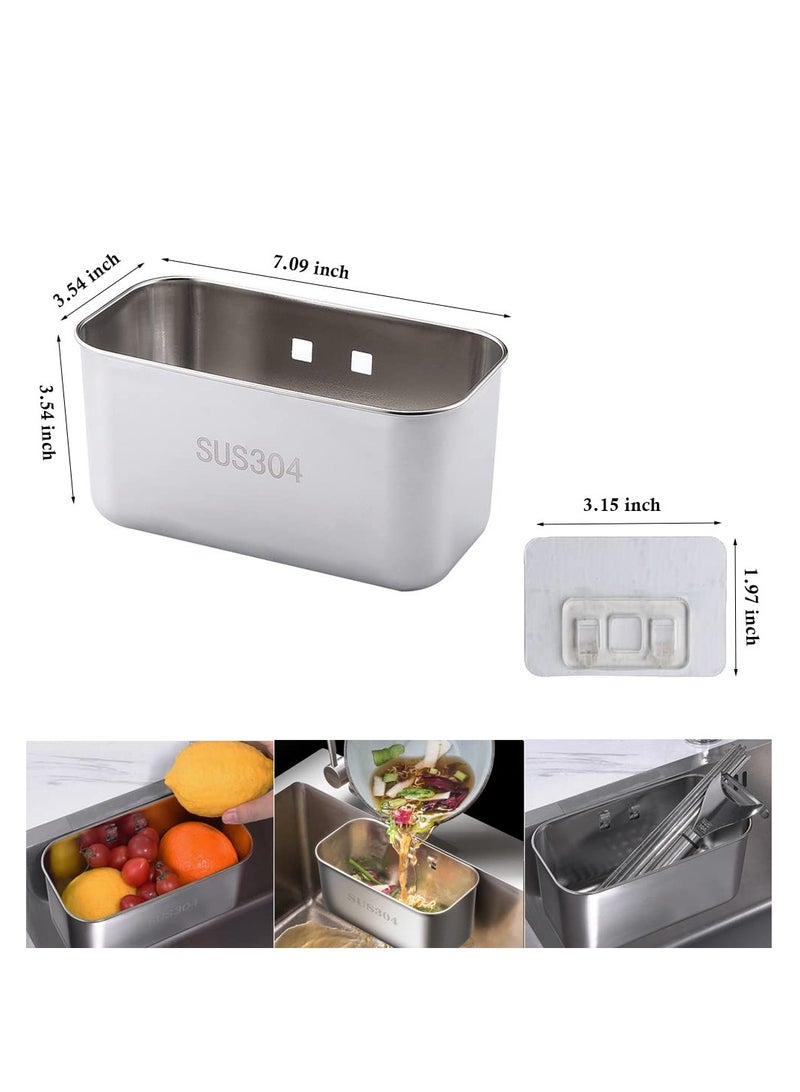 Excefore Stainless Steel Sink Strainer Basket,Multifunction Sink Strainer Kitchen Food Catcher for Filter Kitchen Waste and Wash Vegetables Fruits (square silver) - Image 3